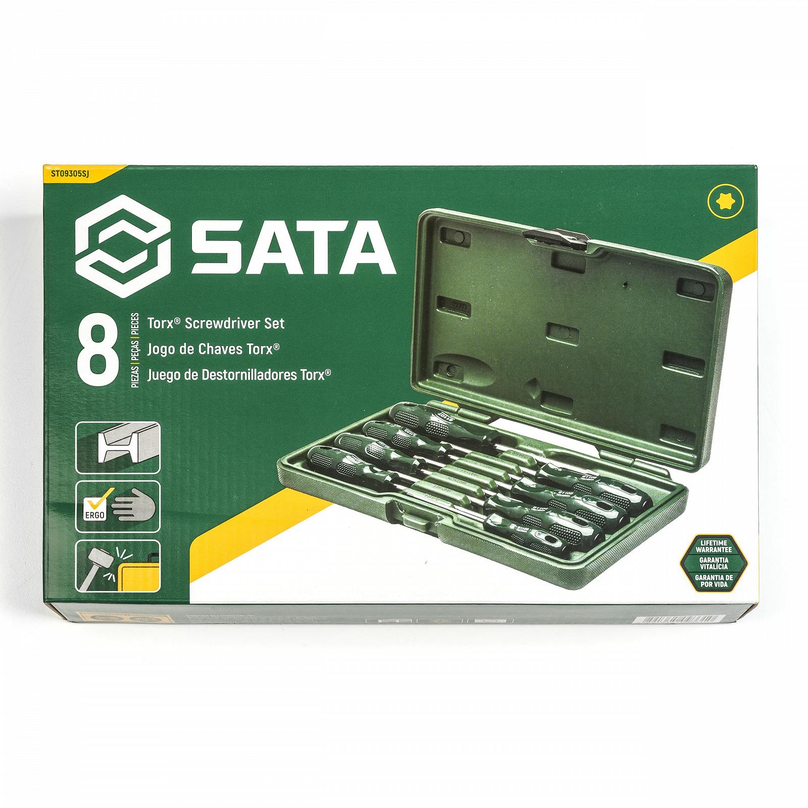 Набор отверток SATA ST09305SJ Torx с нескользящей эргономичной ручкой для высокой передачи мощности 8 предметов, фото №4