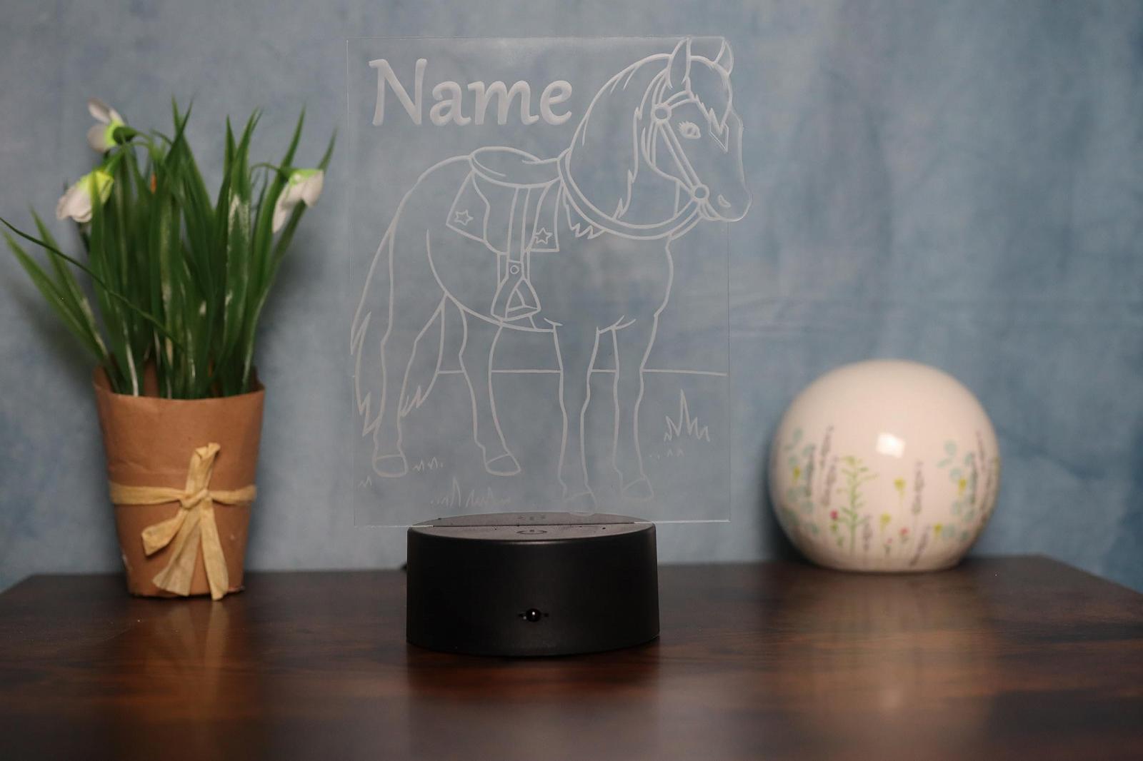 Настольная светодиодная лампа Лошадь Персонализированная, фото №7