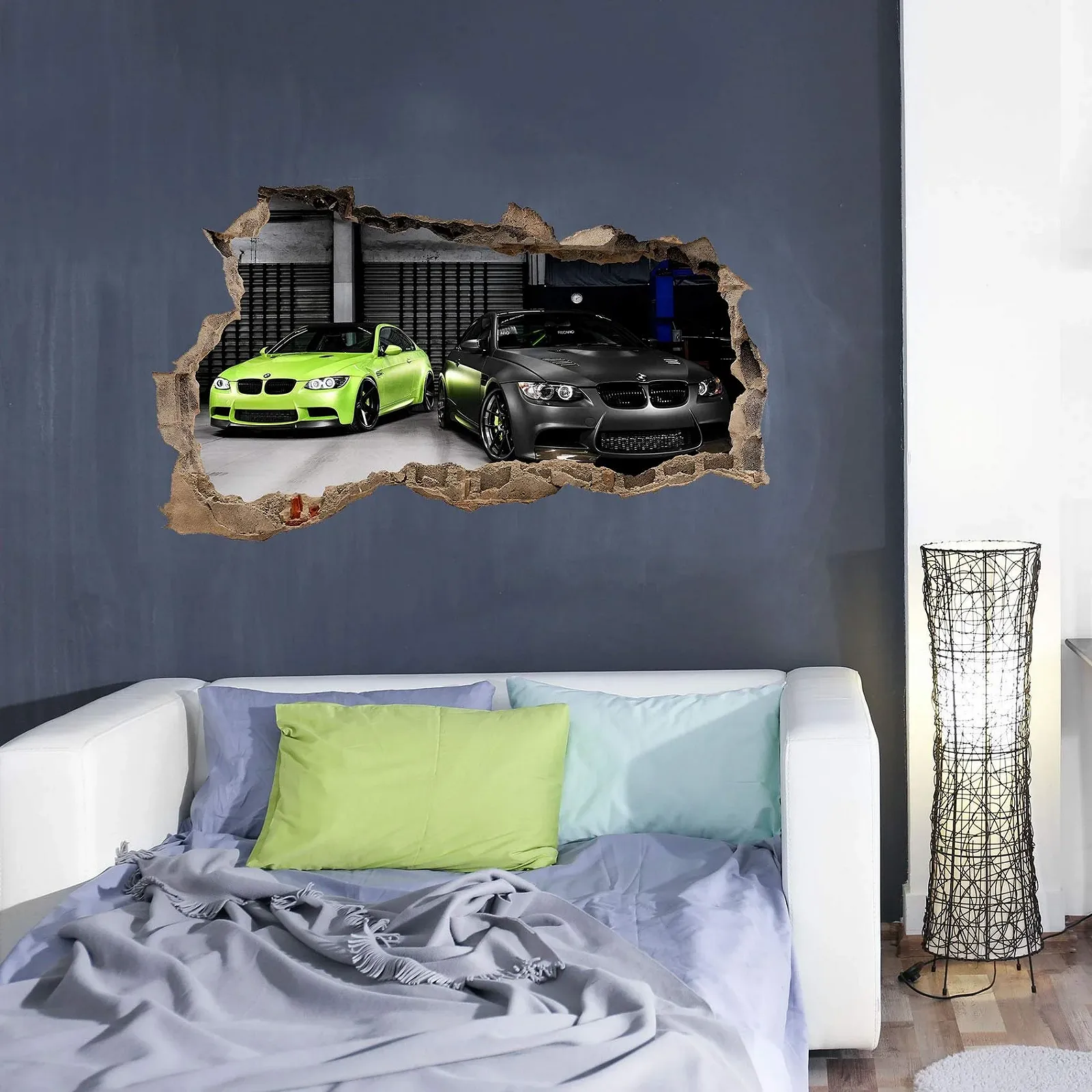 Наклейка на стіну Finest Folia WL17 3D Прорив Машина Мотоцикл 60 x 100 см, фото №2