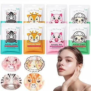 Тканевая маска для лица Soleneva с ниацинамидом, 8 штук - набор из 4 типов масок для лица для женщин, набор листовых масок для ухода за кожей для девочек-подростков, маска с гиалуроновой кислотой, подходит для всех типов кожи - Фото 1