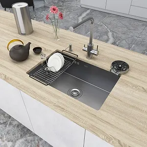 Кухонная мойка из нержавеющей стали под столешницу 1,5 мм Nett NS-6845 synthetic.ua - Фото 1