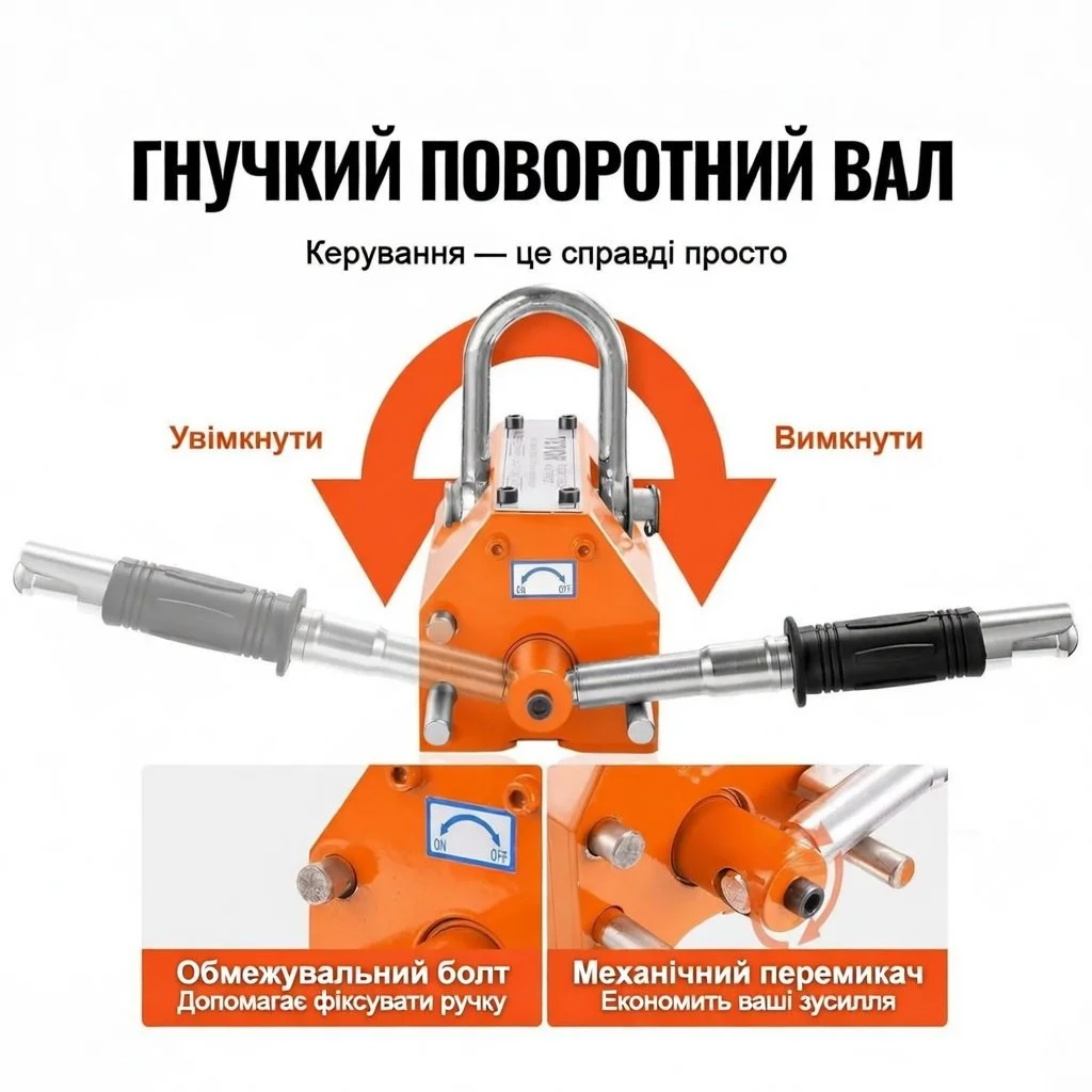 Подъемный крановый магнит VEVOR PML-300 Orange, фото №4