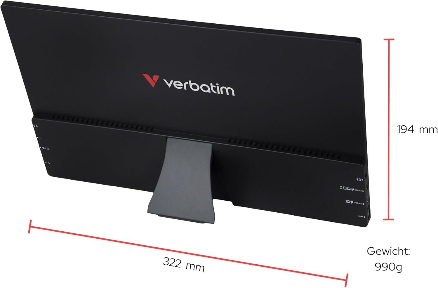 Монитор портативный сенсорный 14" Verbatim PM-14 Full HD IPS 60 Гц, фото №4