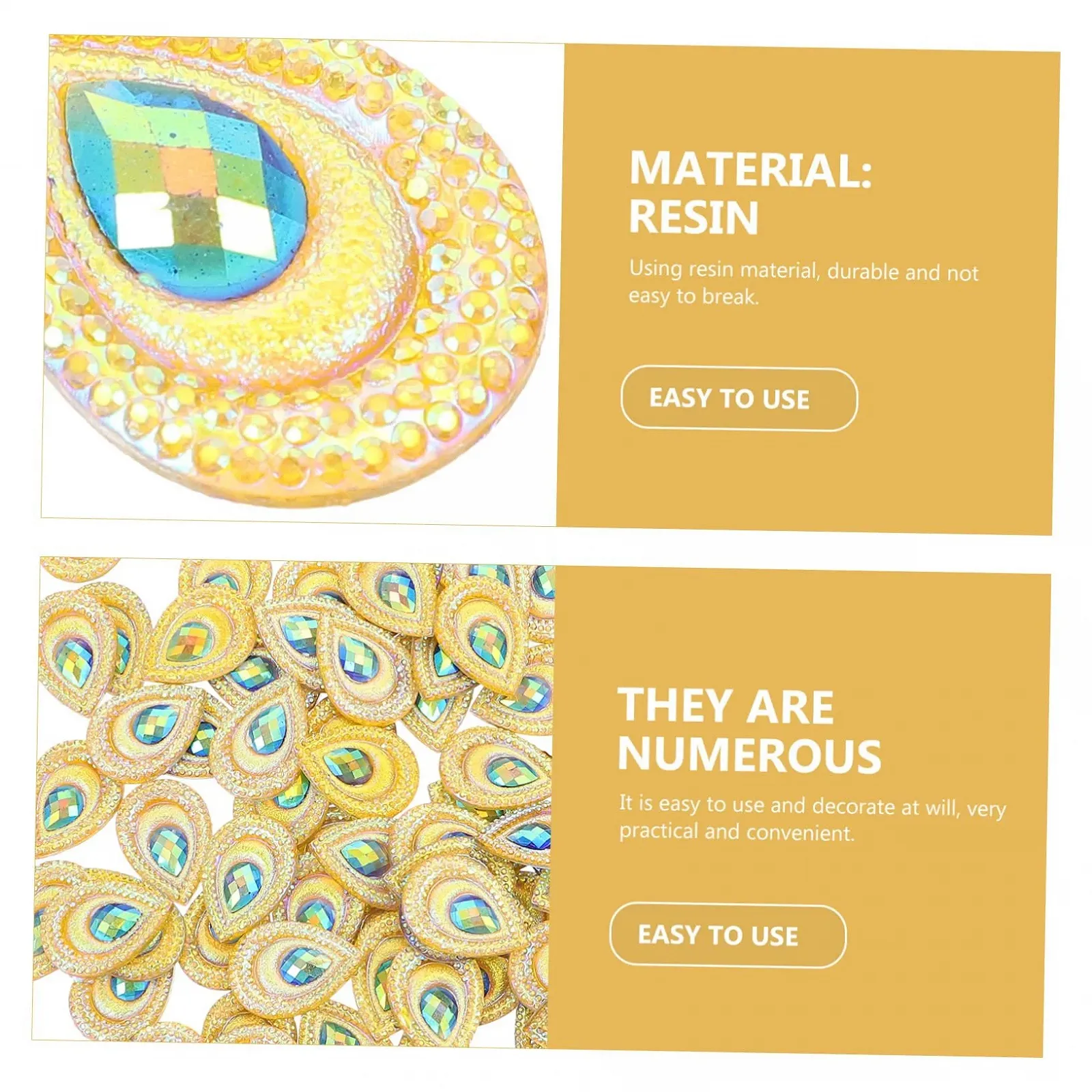 Прикраса для одягу Coheali 2 шт. Смола, павич, крапля води, аксесуари для прикрашання казкової тематики, фото №5