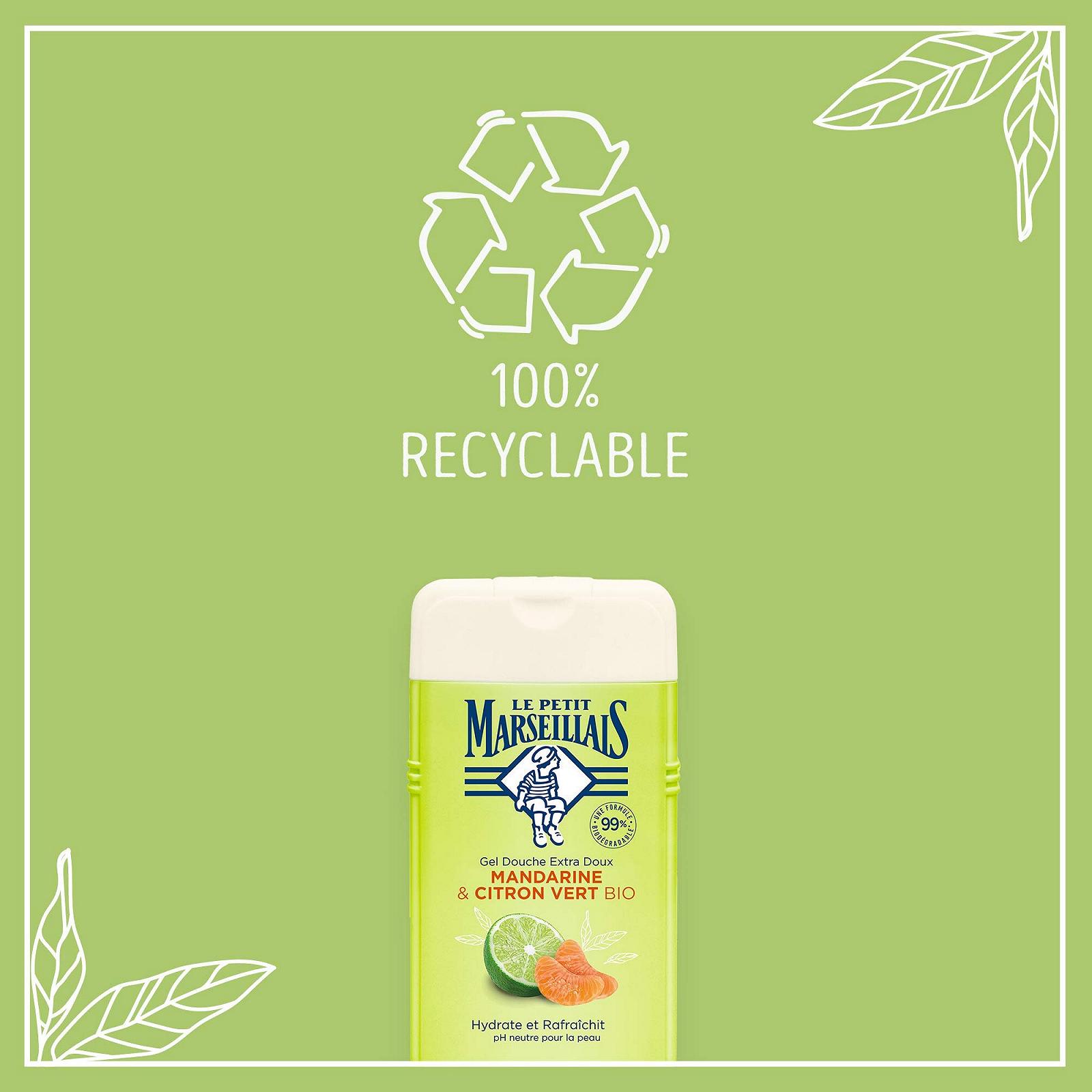 Гель для душа Le Petit Marseillais Extra Soft Органический мандарин и лимон 250 мл, фото №5