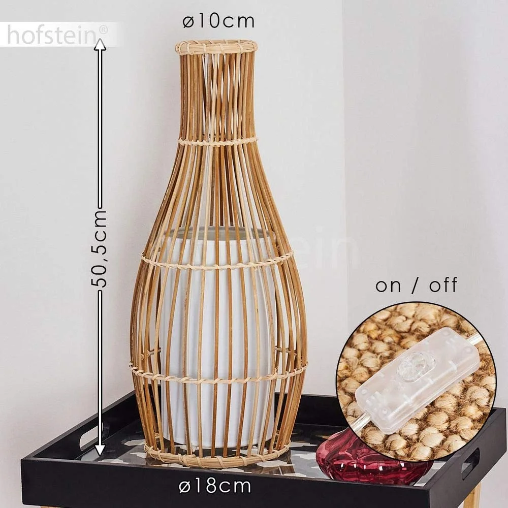 Настільна лампа Saranda Bamboo бамбук/тканина діаметр 18 см натуральний/білий, фото №2