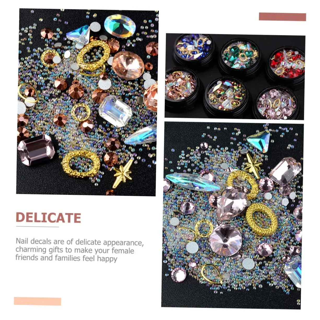 Наклейки для ногтей Vivid 3 коробки Набор для украшения ногтей Аксессуары для маникюра Инструменты для нейл-арта Блестящие стразы, фото №6