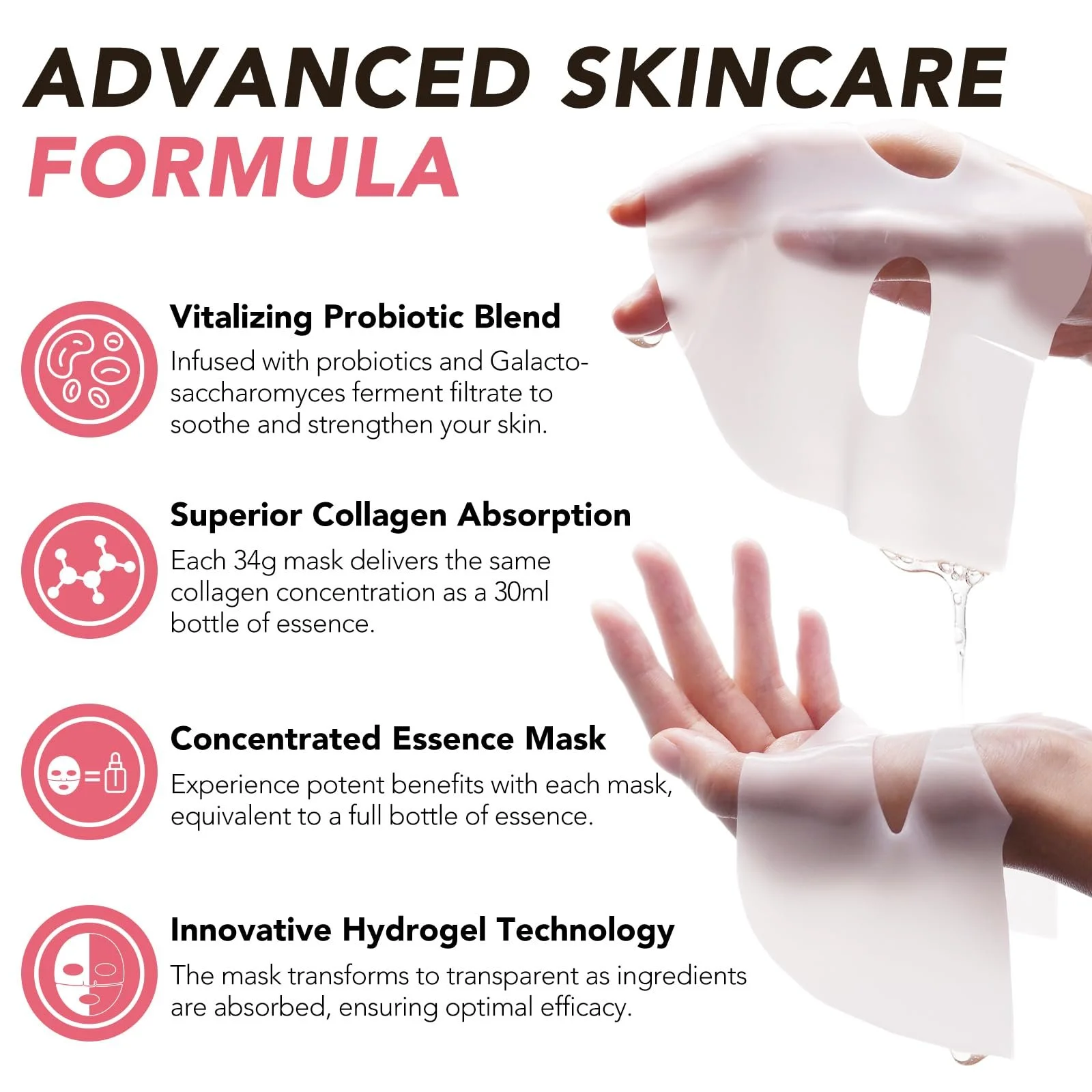 Маска коллагеновая, упаковка из 8 штук Маска коллагеновая для лица Real Deep Collagen, маска для лифтинга против морщин, фото №4