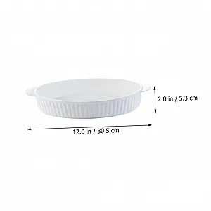 Овальная керамическая форма для запекания Термостойкая С двойными ручками Равномерный нагрев synthetic.ua - Фото 1