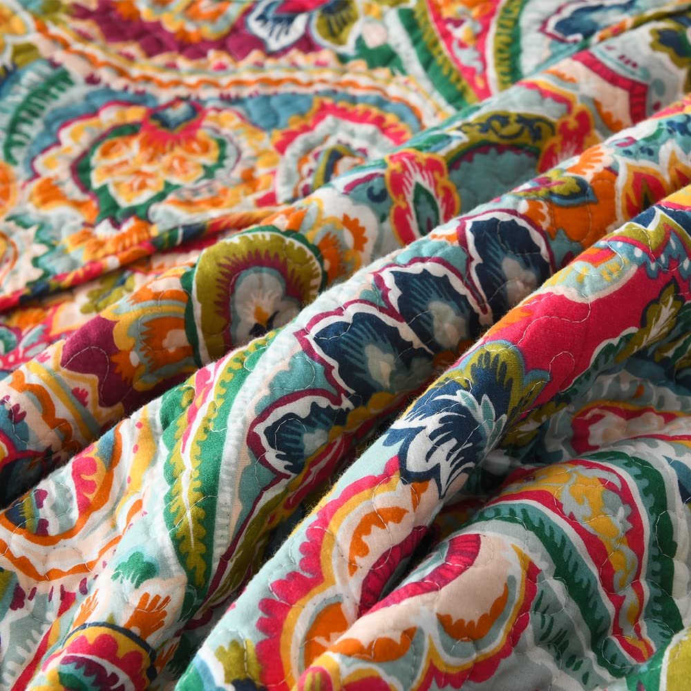 Покривало VISIMISI Бавовна Білий Квіти Пейслі, Накидка на ліжко, фото №9