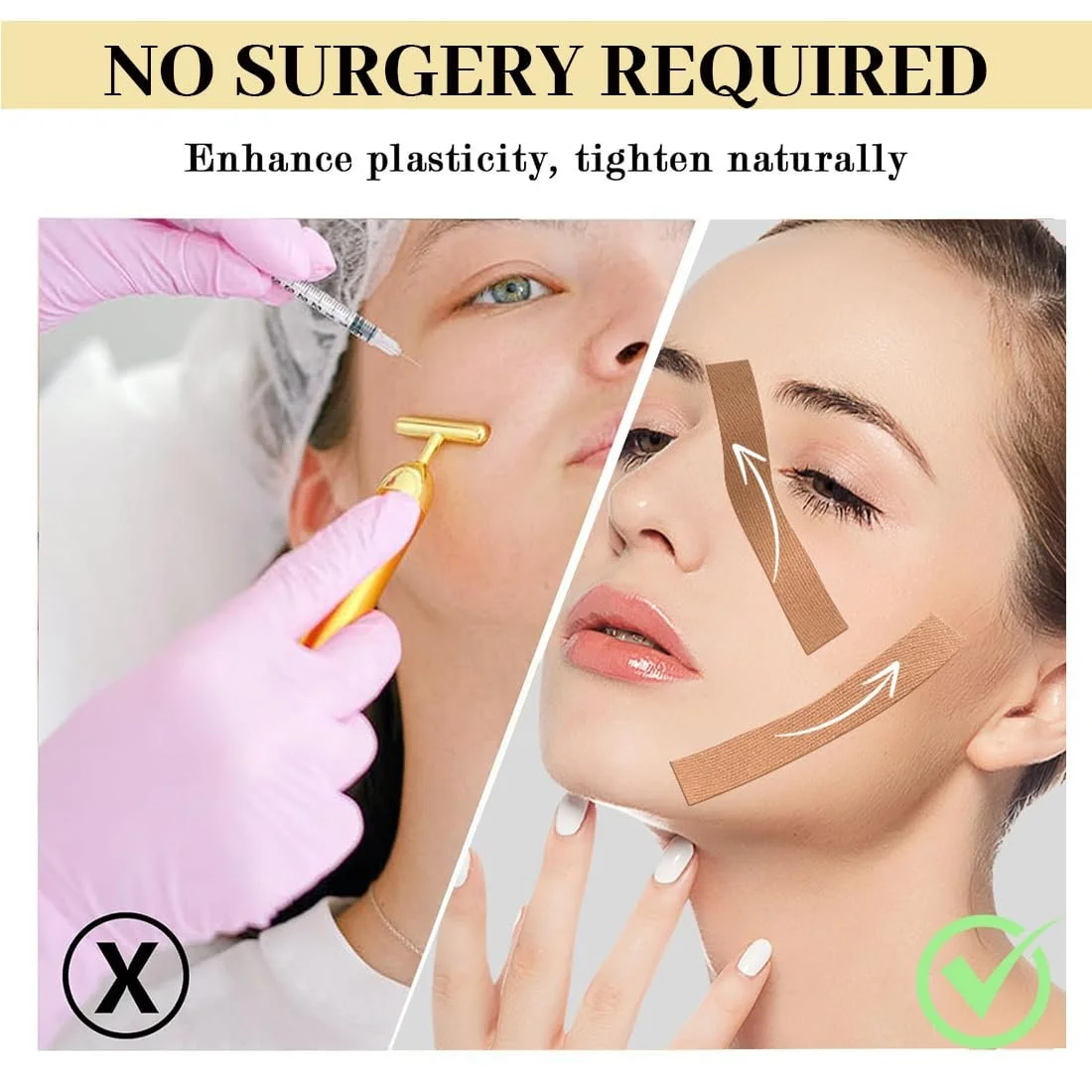 Стрічка для підтяжки обличчя XYTAHDM, 2.5 см x 5 м, проти зморшок, для пружності шкіри, 3 шт, фото №3