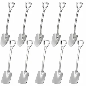 Ложка Шпатель из нержавеющей стали, Креативная ложка в форме лопаты, Длинная ложка, Чайная ложка, Кофейная ложка, Ложка для арбуза, Ложка для молочного чая, кофе и сахара, Десертная ложка для кухни - Фото 1