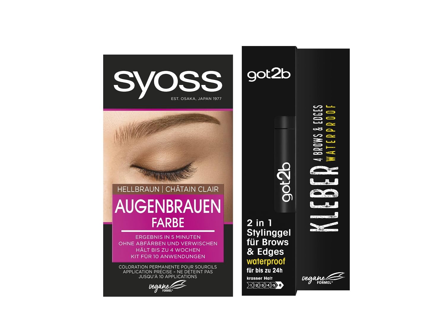 Набор Syoss Eyebrow Kit Eyebrow Colour 5-1 Light Brown Level 3 (17 мл) долговременный результат & клей got2b Glue 4 Brows & Edges водостойкий (16 мл) защита от пота и воды до 24 часов, фото №1
