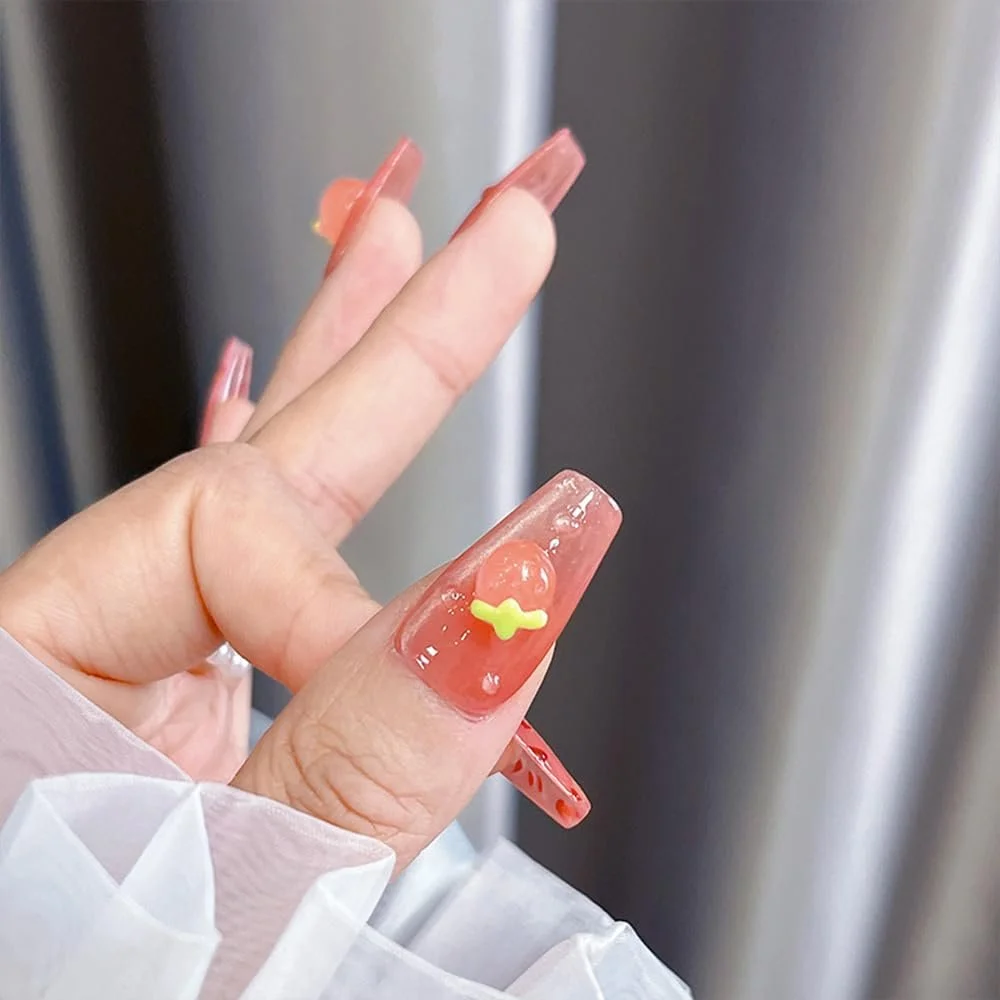 Полуниця Прикраса для нігтів Вишня 3D Полуниця Прикраса для нігтів Вишня Аксесуари для нігтів Різнокольорові фрукти Літні фруктові прикраси, фото №3