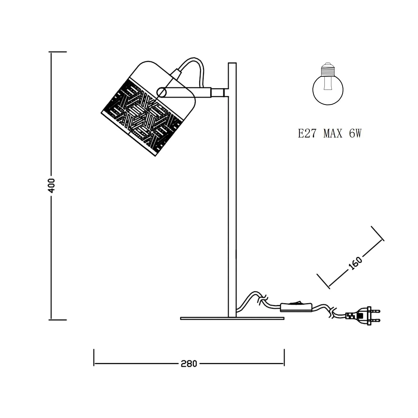 Настільна LED лампа LQWELL Retro Palace Style E27 металева, фото №7