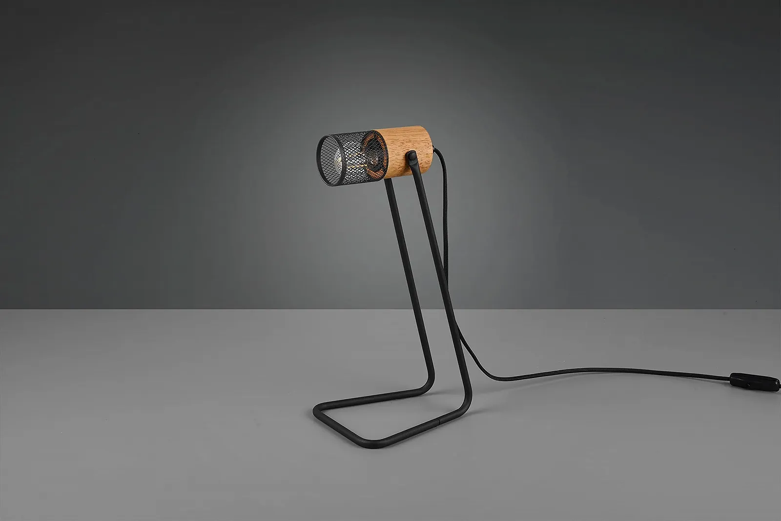 Настільна лампа Trio Leuchten Tosh 504300132 E14 Метал Дерево Чорна матова, фото №3