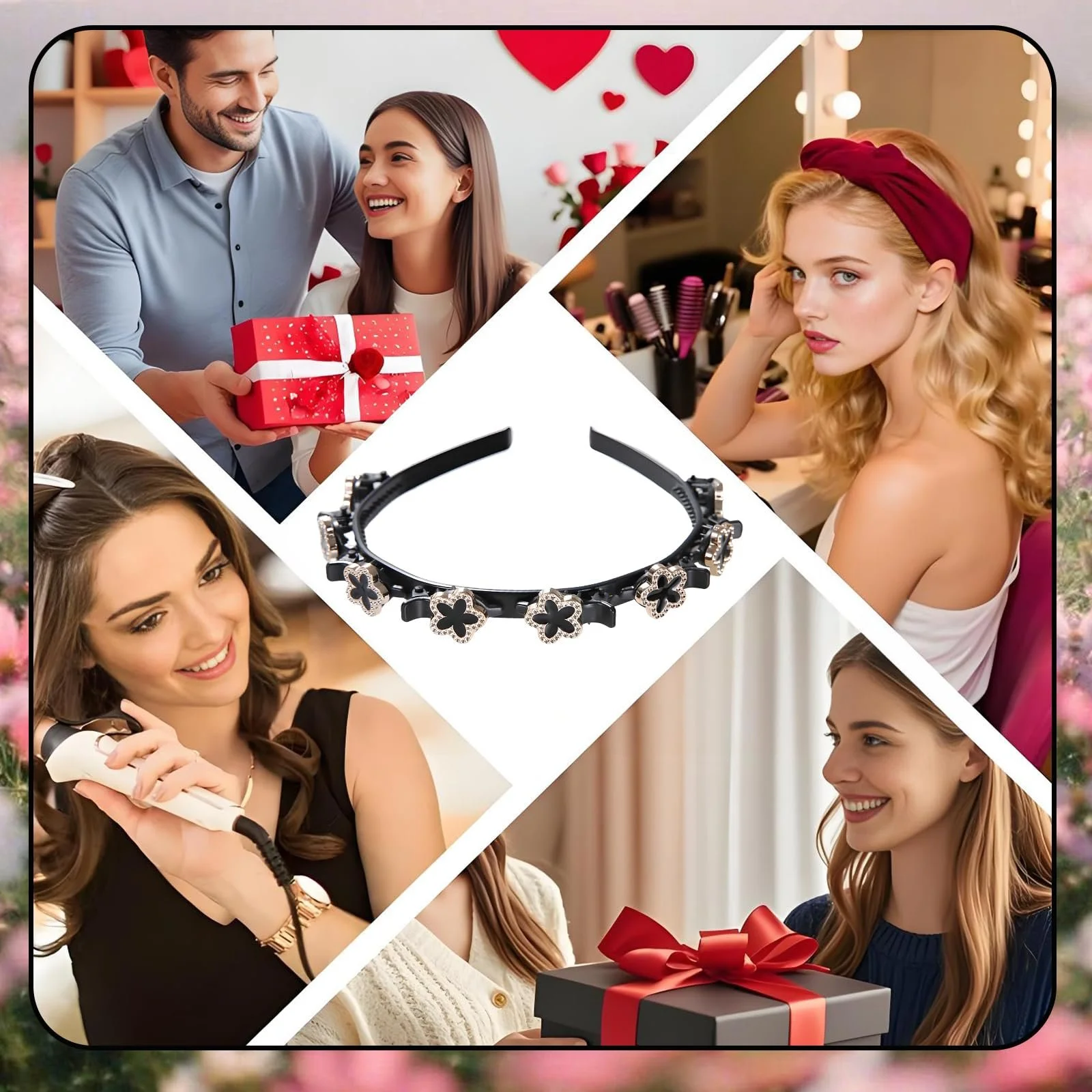 Обруч для волосся з кліпсами, 3 шт., фото №6