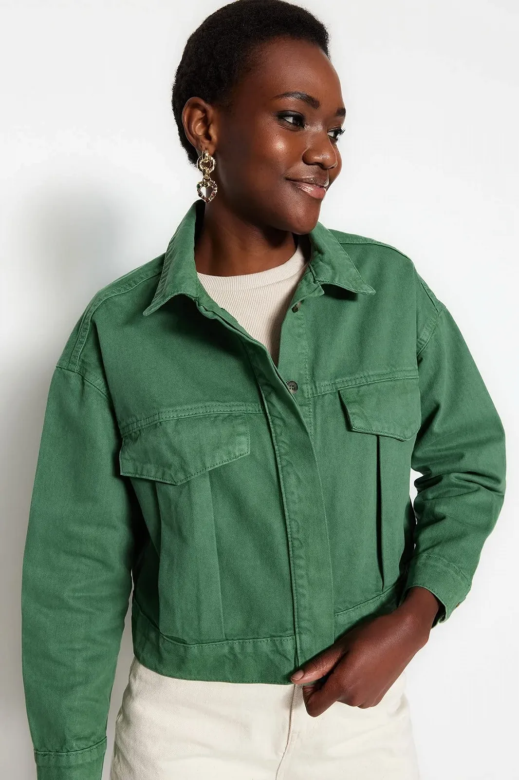 Женское пальто TRENDYOL Обычная базовая однотонная тканая куртка, фото №4 Женское пальто TRENDYOL Обычная базовая однотонная тканая куртка, фото №4