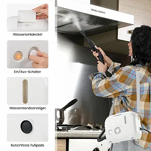 Пароочисник COSTWAY 1500 W 3 Bar 15 s 180 °C 1000 ML 10 аксесуарів Білий ціна на synthetic.ua - Фото 1 Пароочисник COSTWAY 1500 W 3 Bar 15 s 180 °C 1000 ML 10 аксесуарів Білий synthetic.ua - Фото 1