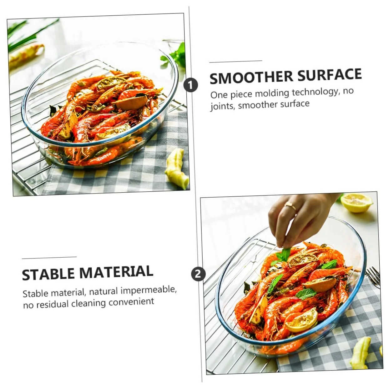 Деко для запікання Ipetboom Скляне Термостійке Прозоре, фото №9