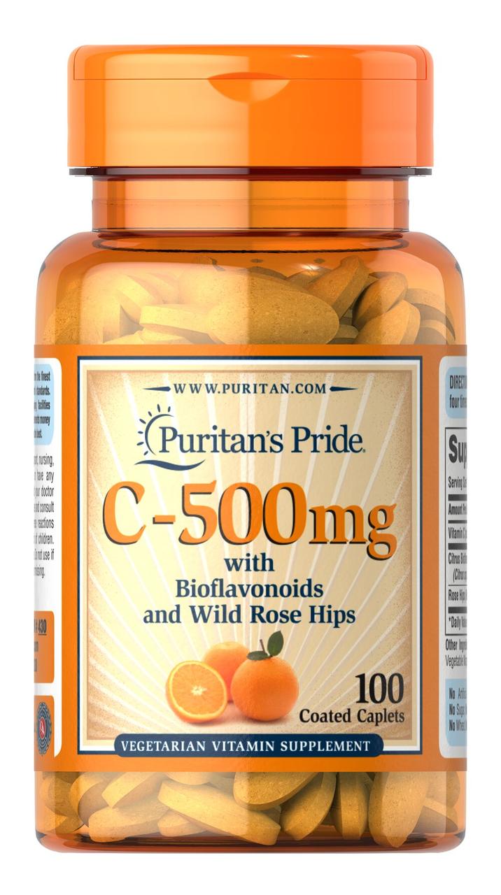 Vitamin C-500 mg with Bioflavonoids and Rose Hips 100 Caps, фото №1