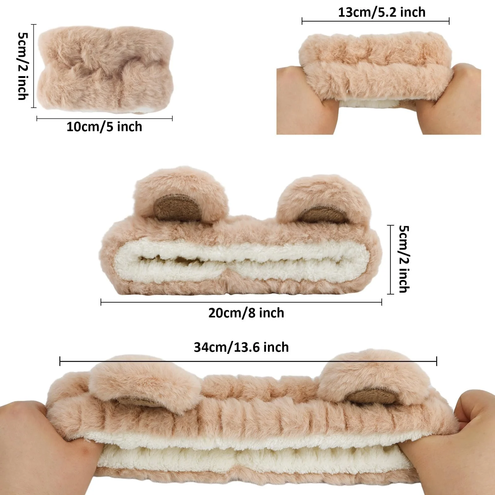 Пов'язка для волосся косметична для макіяжу та вмивання, фото №2