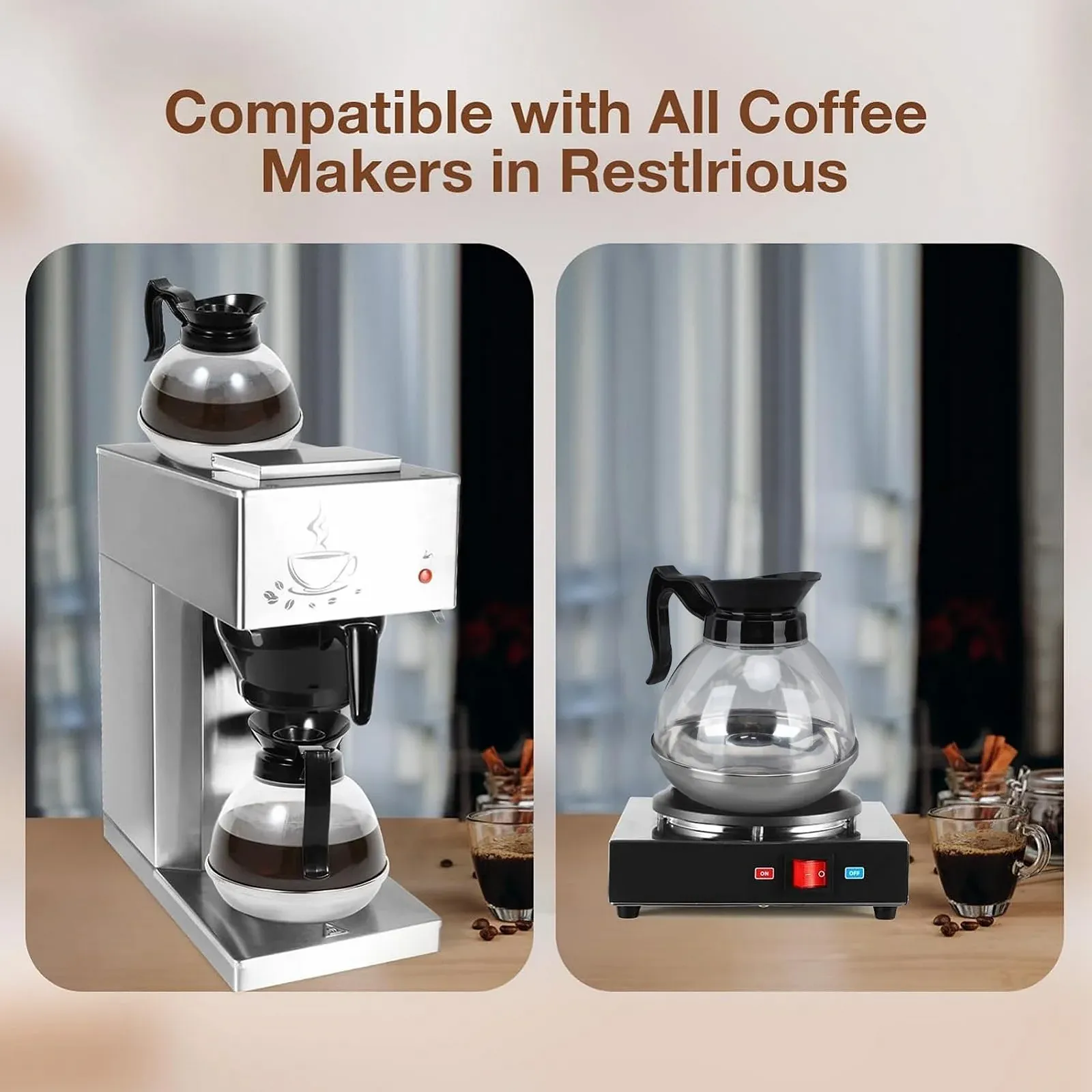 Глечик для кави Універсальний Замінний глечик зі зручною ручкою та щільним носиком для кавоварки плити 1.2QT ABS, фото №5