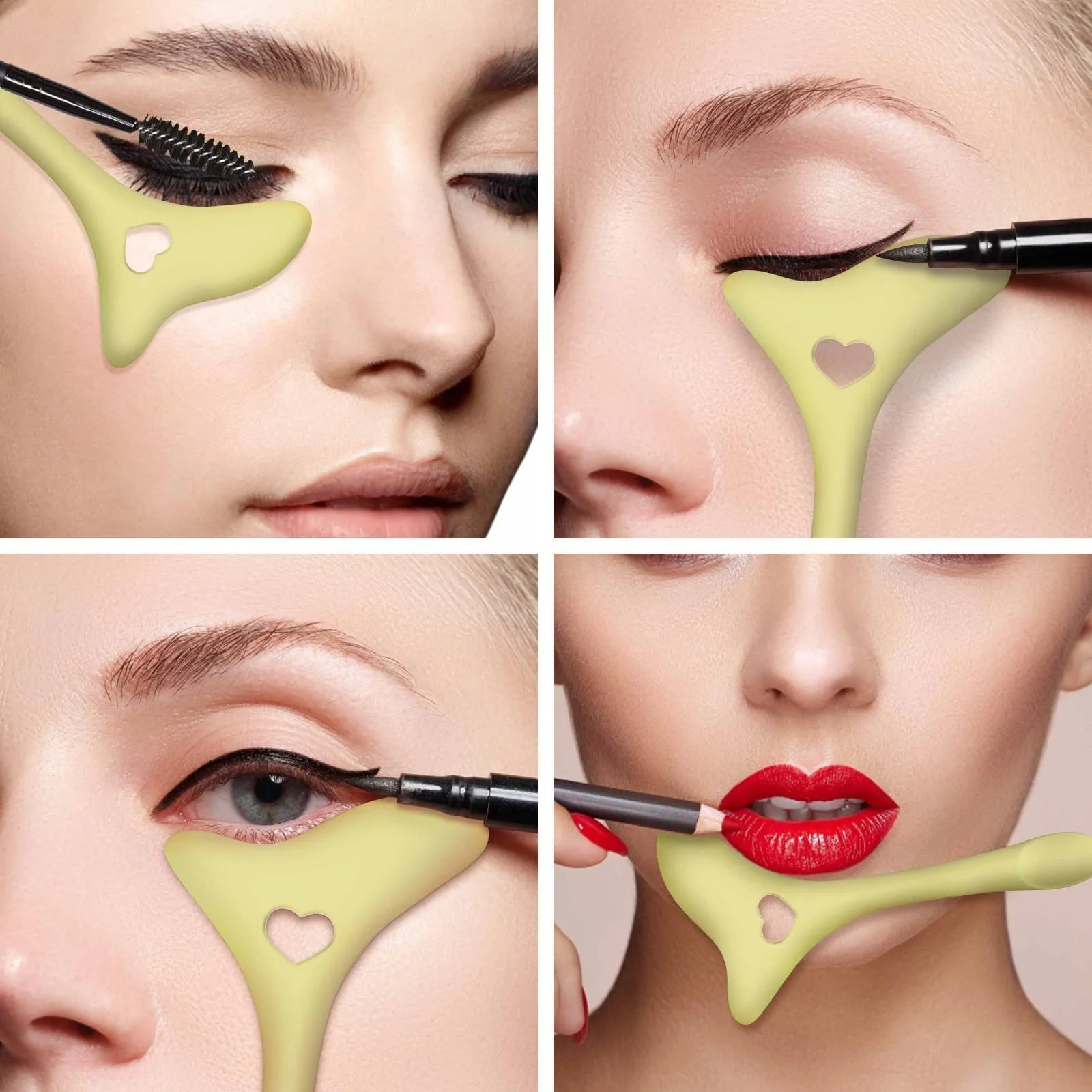 Трафарет для підводки очей Силіконовий Багаторазовий Жовтий, фото №3