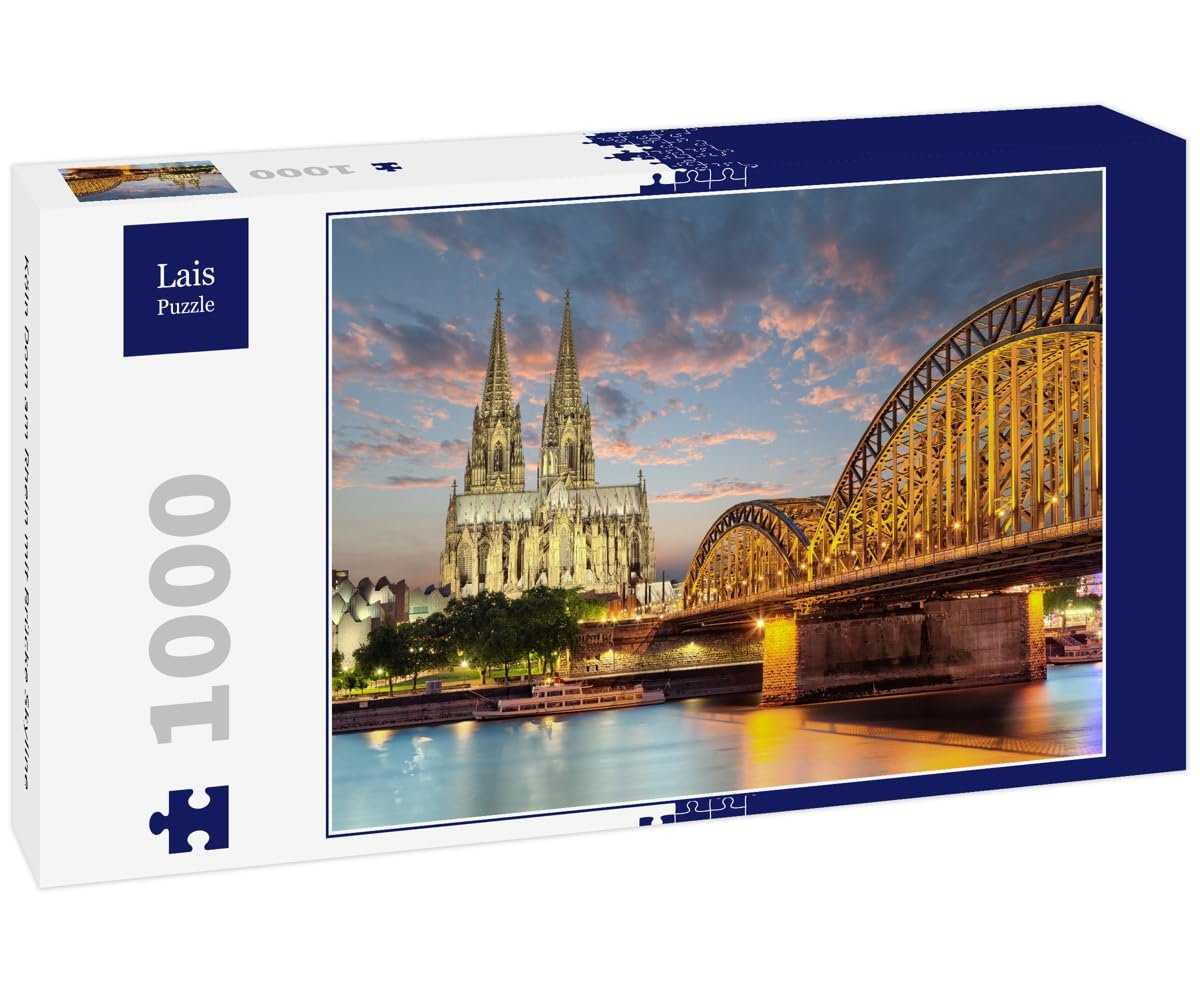 Пазл Lais Puzzle Кельнский собор на Рейне с мостом 1000 деталей, фото №1