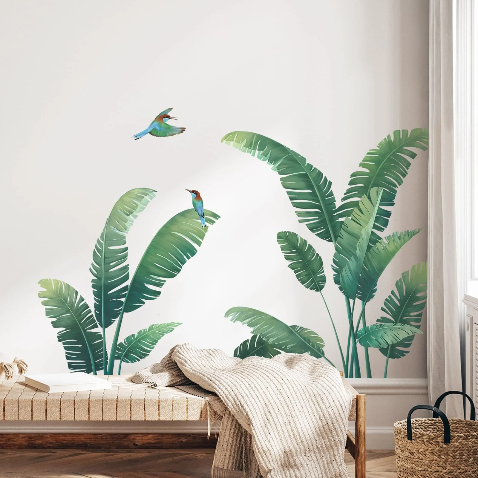 Наклейка на стіну Tanlaby Plant Tropical Leaves Green Leaves Natural Palm Leaf, фото №3 Наклейка на стіну Tanlaby Plant Tropical Leaves Green Leaves Natural Palm Leaf, фото №3