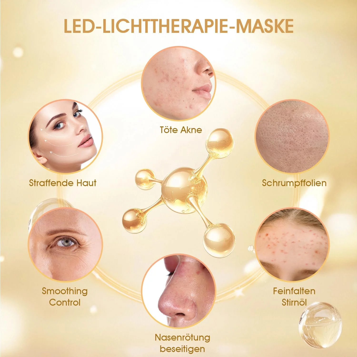 LED Маска для обличчя KIYTARBOO Терапія червоним світлом 3 кольори Світлотерапевтична маска для антивікового догляду, фото №3