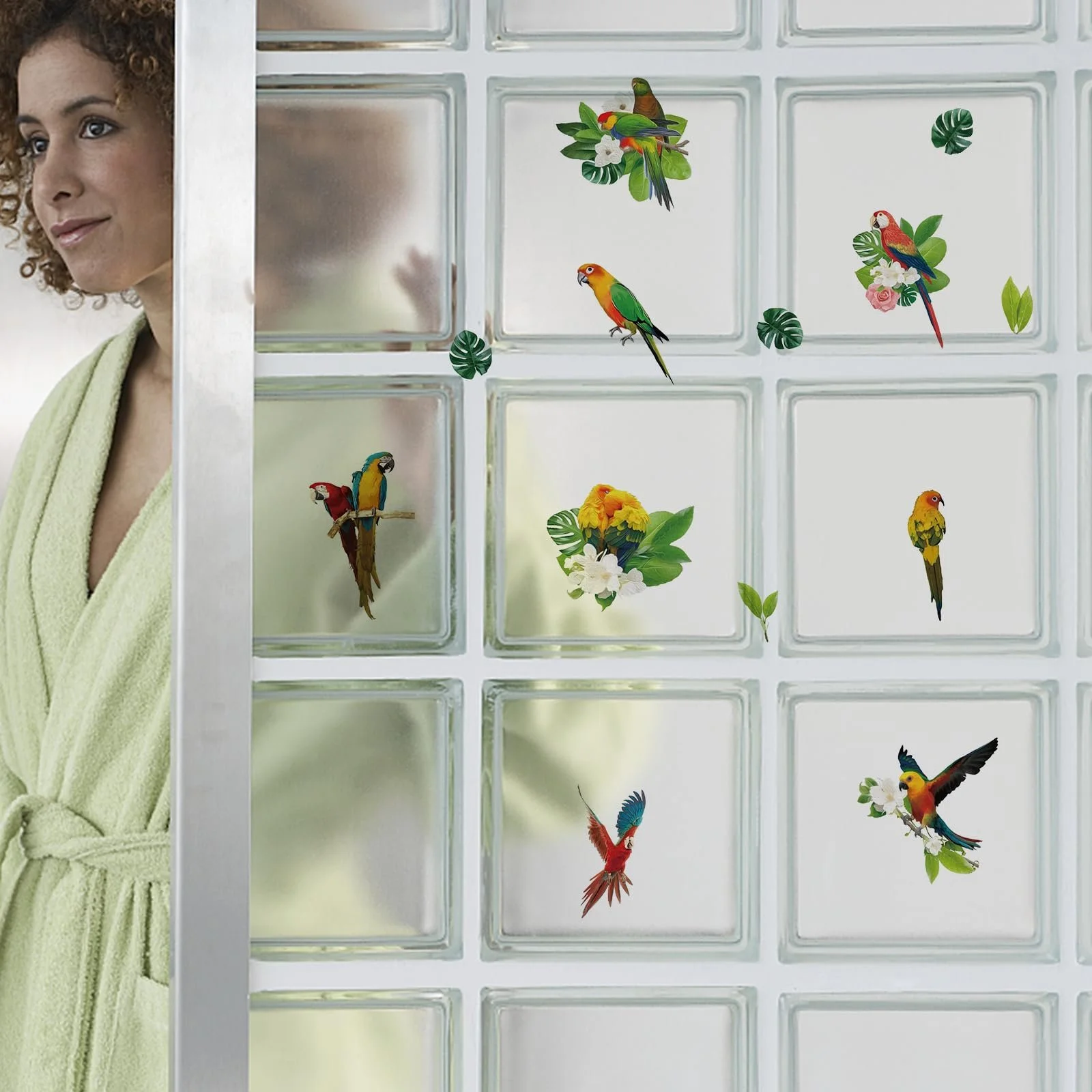 Наклейка на стіну SUPERDANT Папуги та тропічні рослини 90 x 29 см Вініл, фото №5