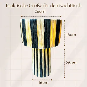 Настільна лампа Marrakech Morjana 42 см Рафія Бохо E27 Бежево-чорна synthetic.ua - Фото 1