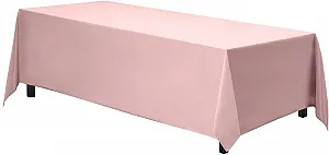 Скатертина сатинова прямокутна 250 x 350 см рожева - Фото 1