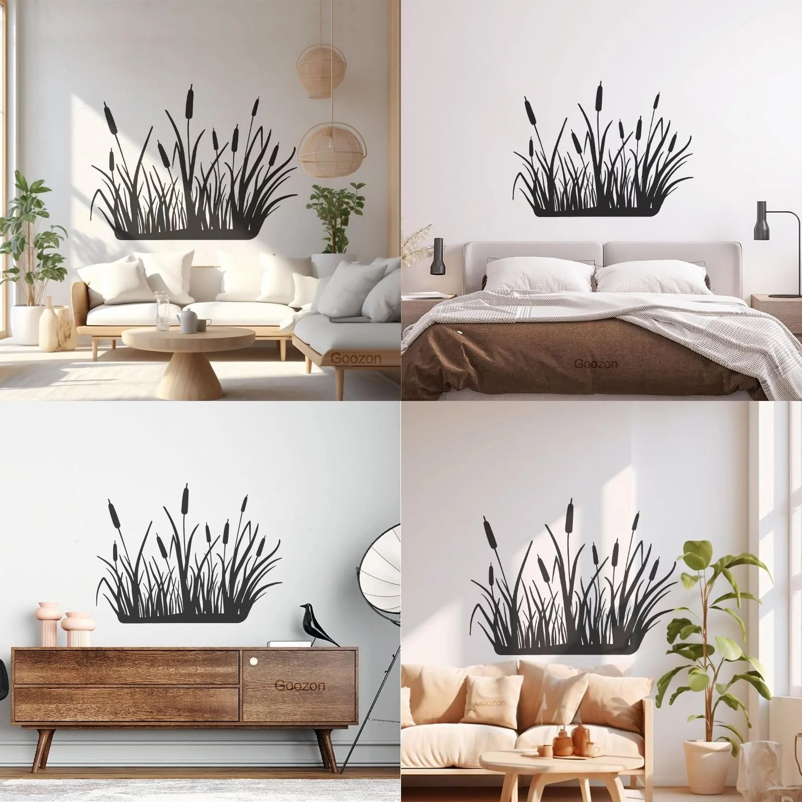 Наклейка на стіну Nature Reed Swamp Vinyl Wall Art 36 x 48 см Чорний, фото №3 Наклейка на стіну Nature Reed Swamp Vinyl Wall Art 36 x 48 см Чорний, фото №3