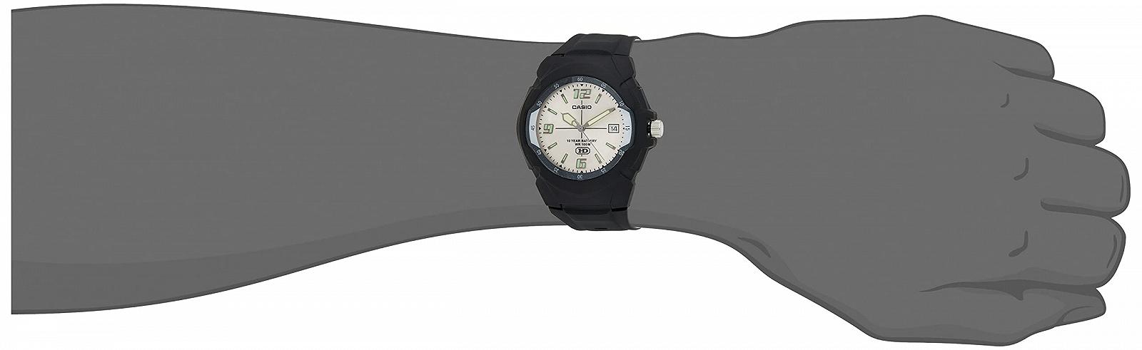 Годинник Casio Core MW600F-7AV Чоловічий, аналоговий, кварцовий, чорний ремінець, сріблястий циферблат, фото №4