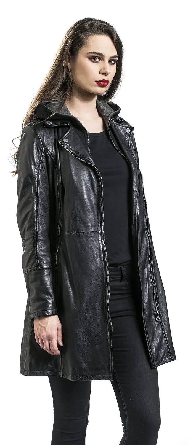 Кожаное пальто Gipsy Seneka LEGV Женское Черный Biker, фото №7