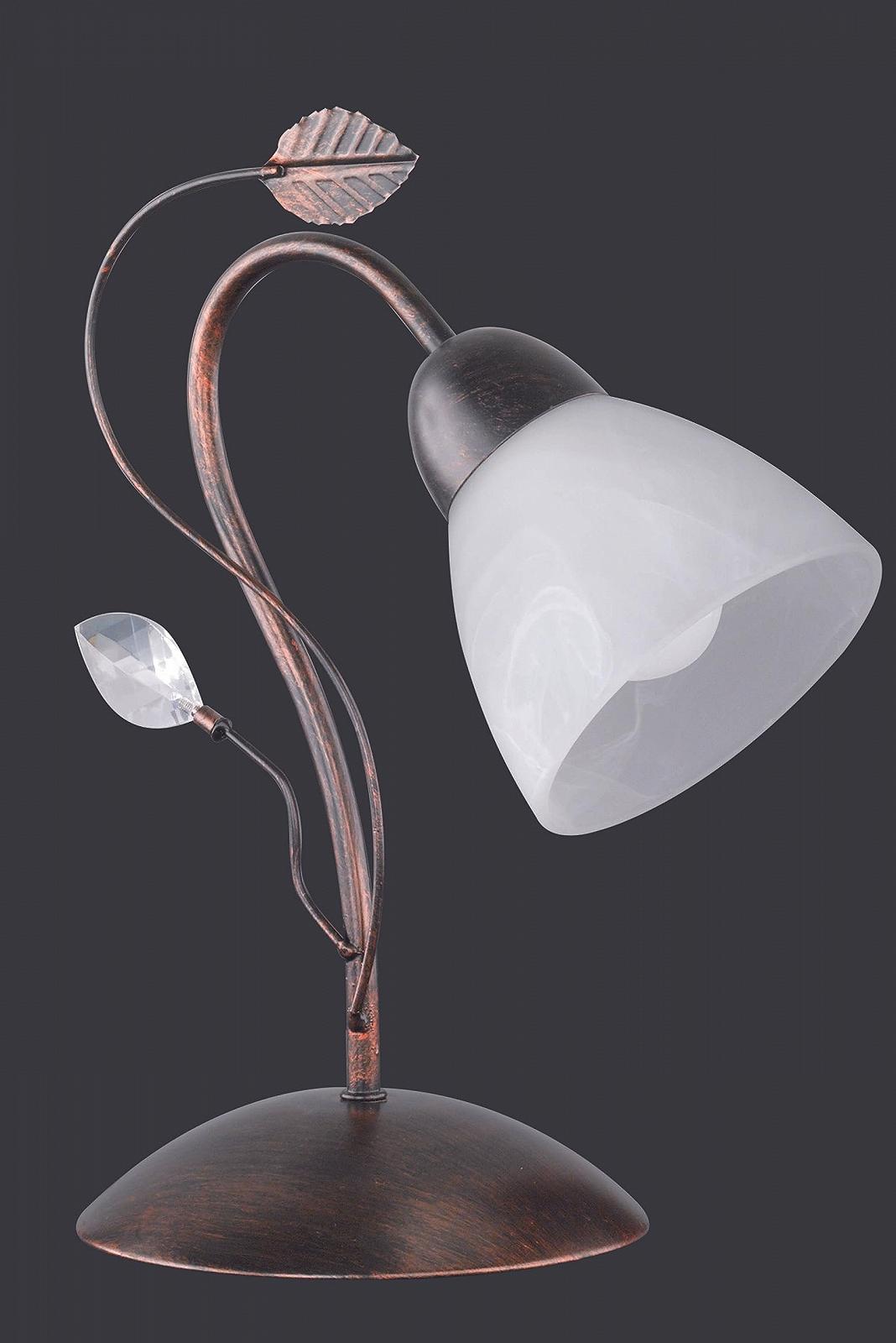 Настільна лампа Theresa Антична іржа Білий алебастровий скляний плафон 1 x E14 макс. 40 Вт Висота 32 см, фото №3