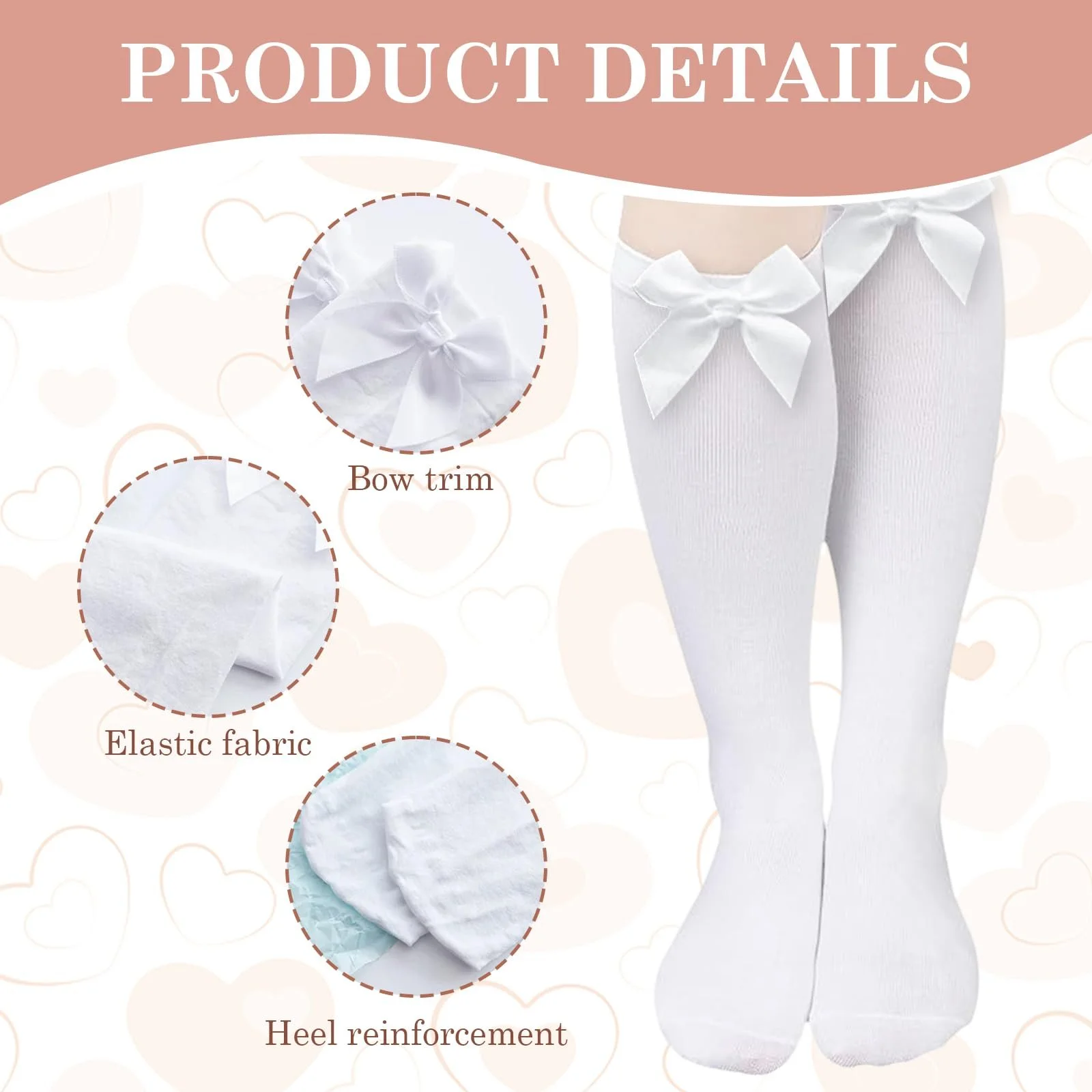 Комплект з 2 жіночих гольфів, Білий, фото №3