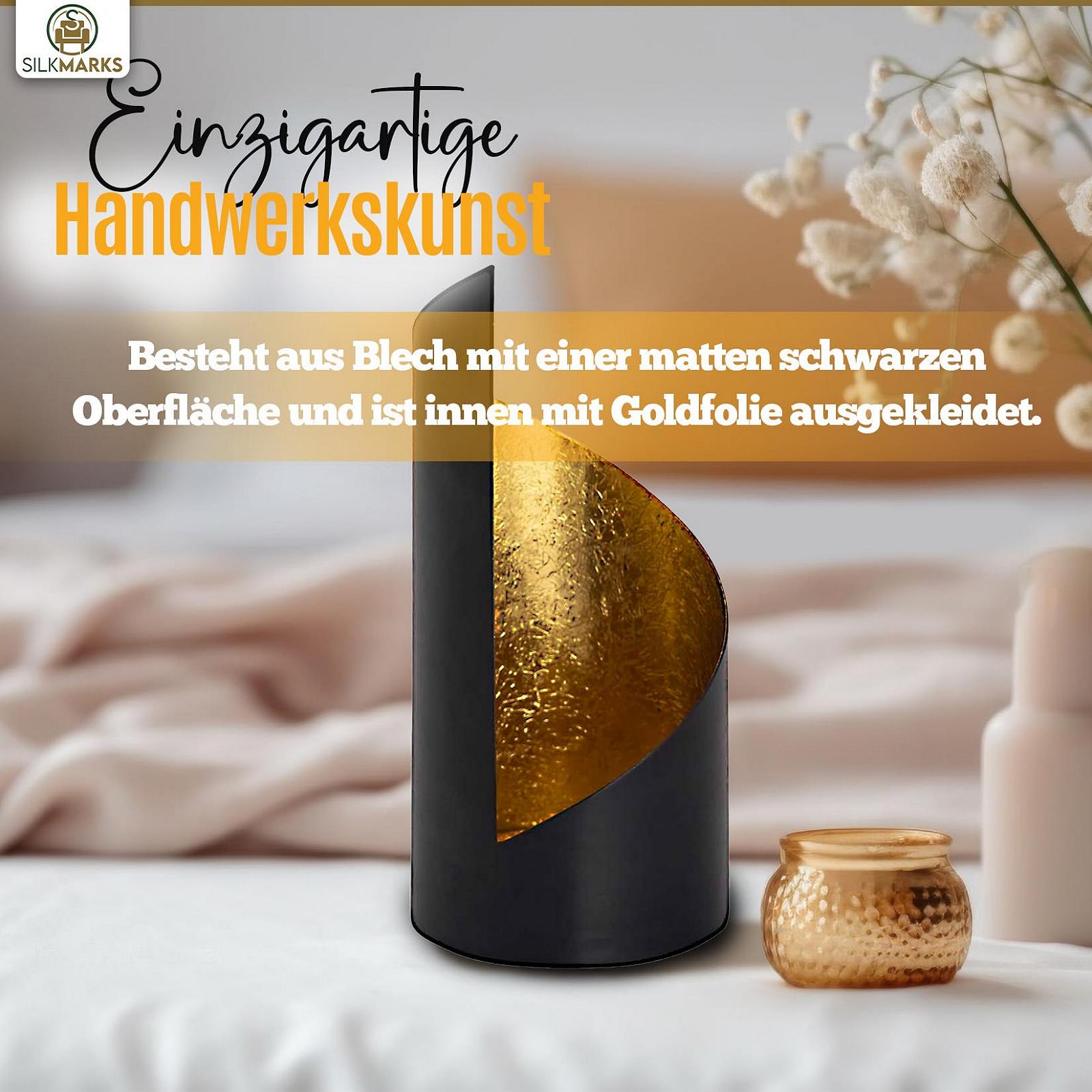 Підсвічники SILKMARKS Elegant Набір з 2 шт. Циліндр Чорний і Золотий, фото №3