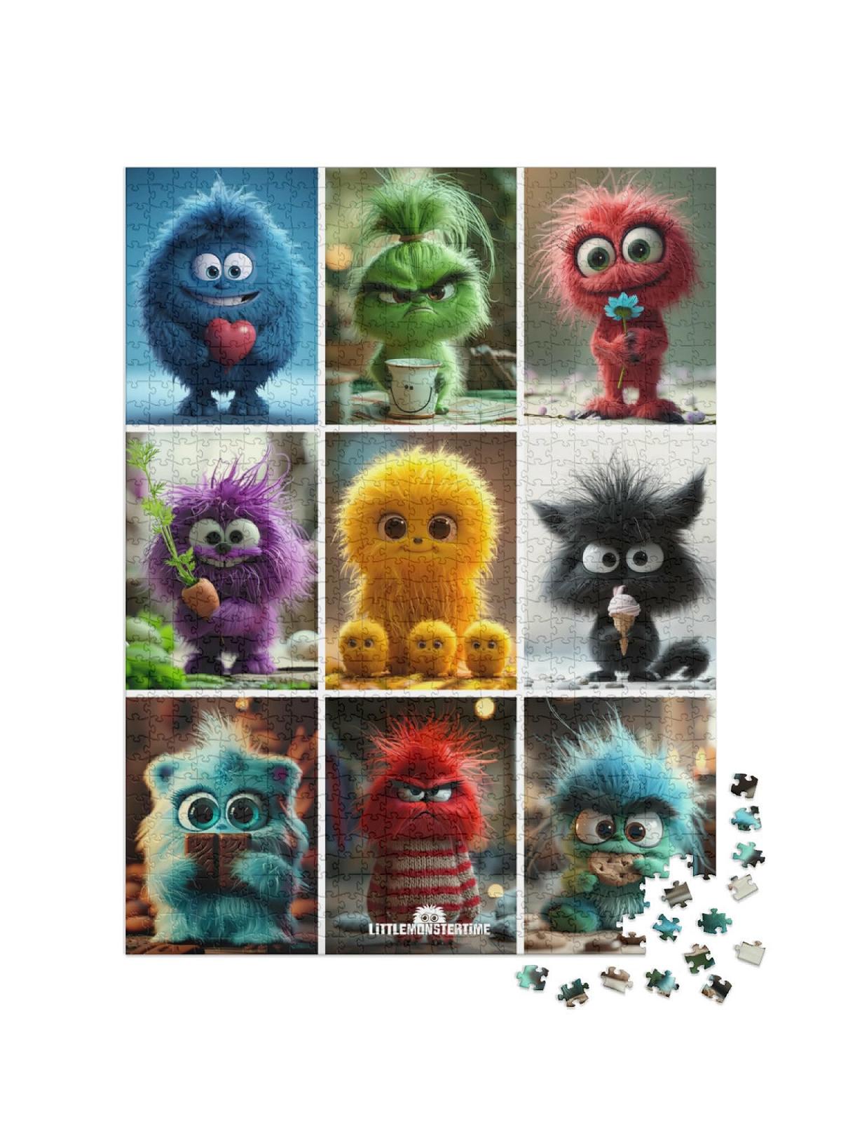 Пазл puzzleYOU Illustrations, Art & Fantasy LITTLEMONSTERTIME: Collage 1000 элементов 64 x 48 см, фото №2