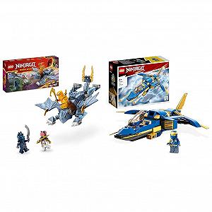 Іграшка дракон LEGO Ninjago Riyu та Іграшкова модель літака Ніндзя LEGO Ninjago Jays Thunder Jet EVO - Фото 1
