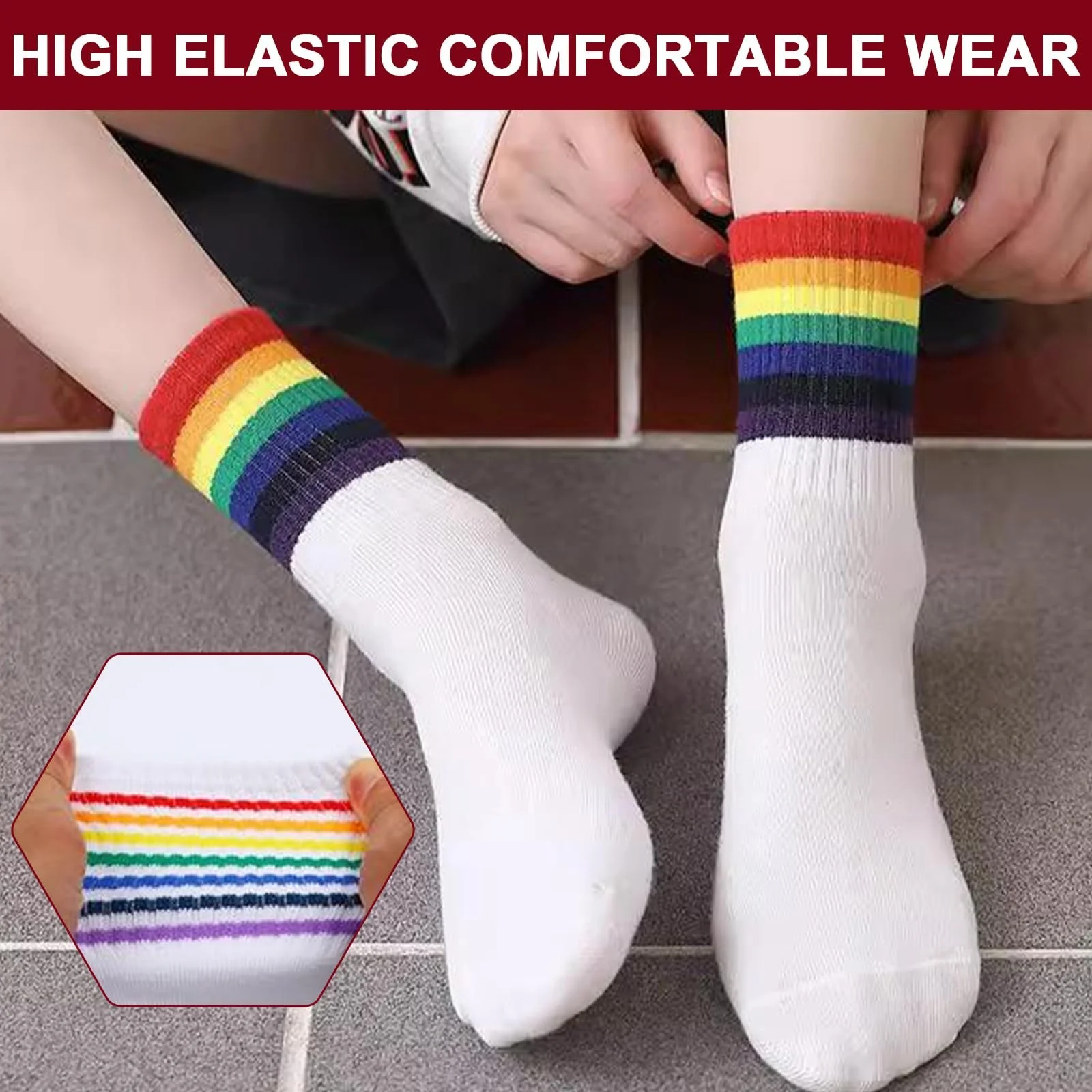 Шкарпетки з райдужним візерунком (4 пари), фото №4 Шкарпетки з райдужним візерунком (4 пари), фото №4