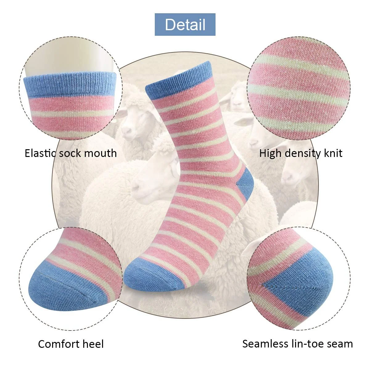 Жіночі шкарпетки La Dearchuu вовняні 5 пар Розмір 35-40, фото №3