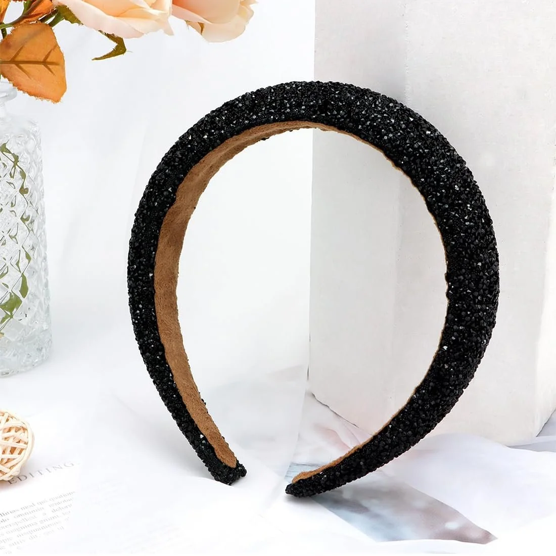 Обруч для волосся з блискітками та стразами для жінок, фото №6