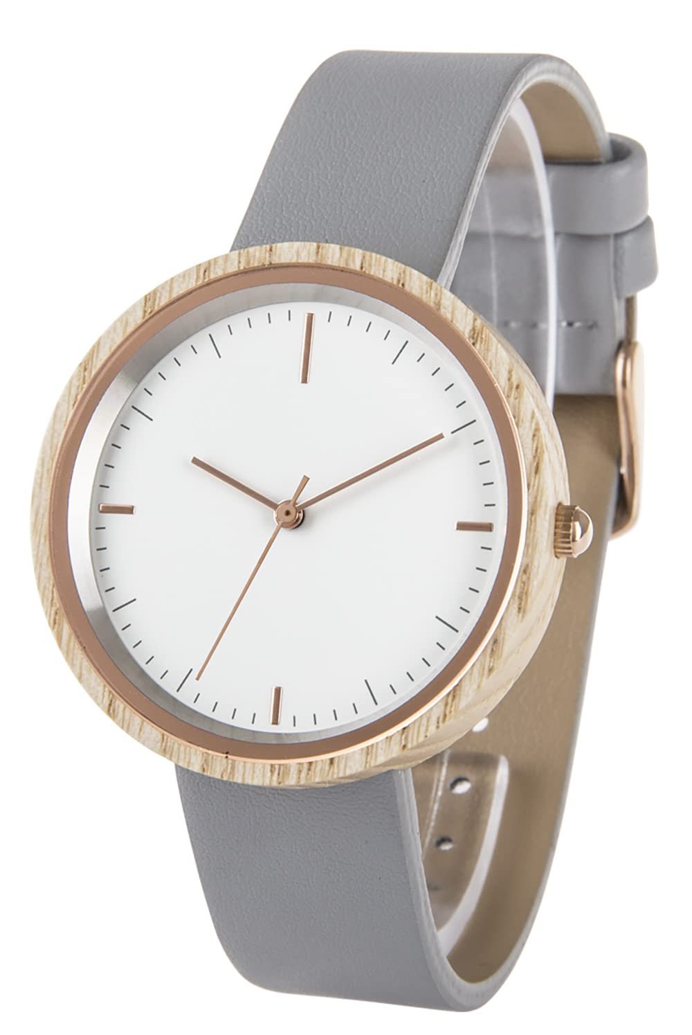 Годинник жіночий Zeit-Bar Slim Line Дерев'яний корпус Second Hand Ремінець., фото №1
