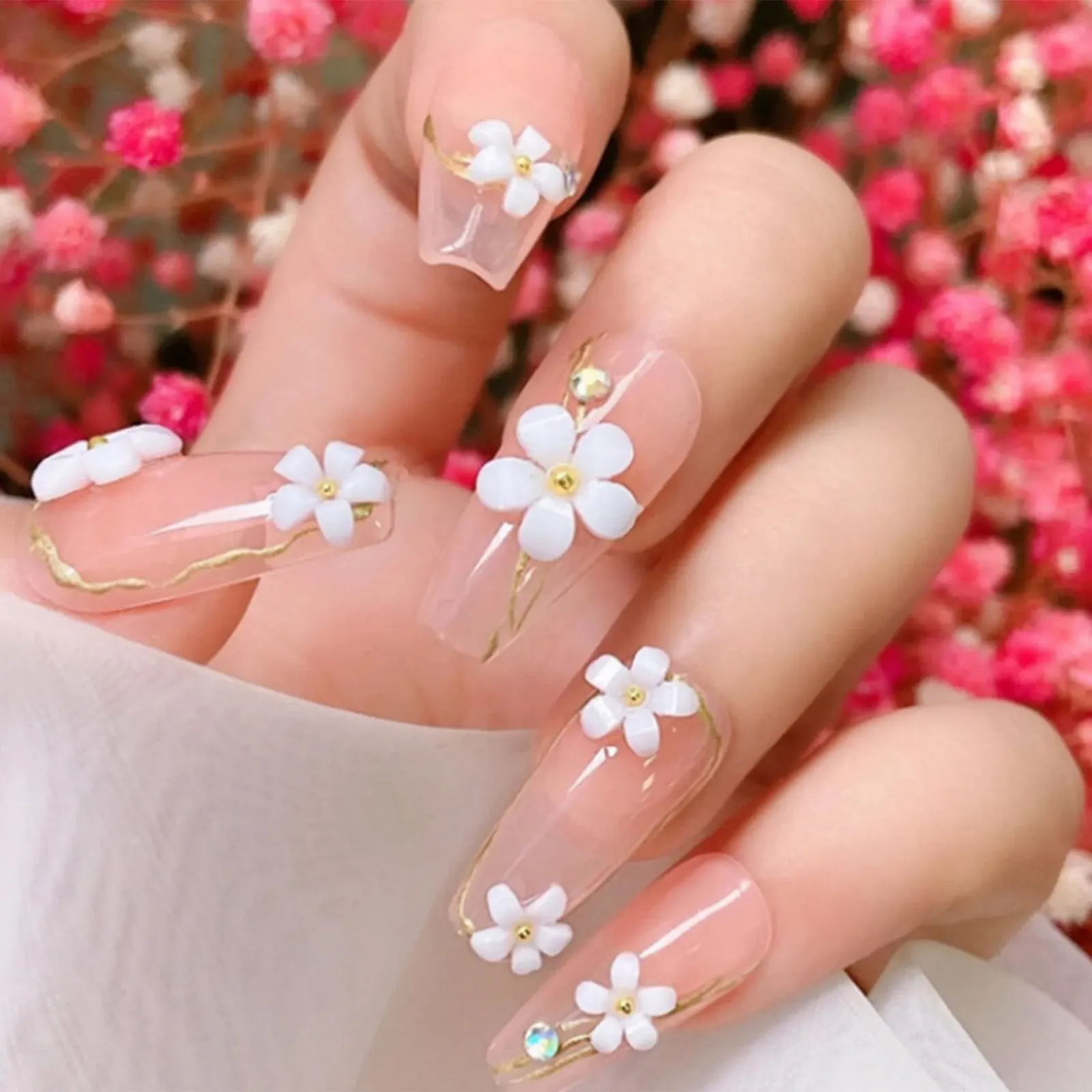 Набор для дизайна ногтей Цветы 3D Смена цвета Золото и серебро, фото №8