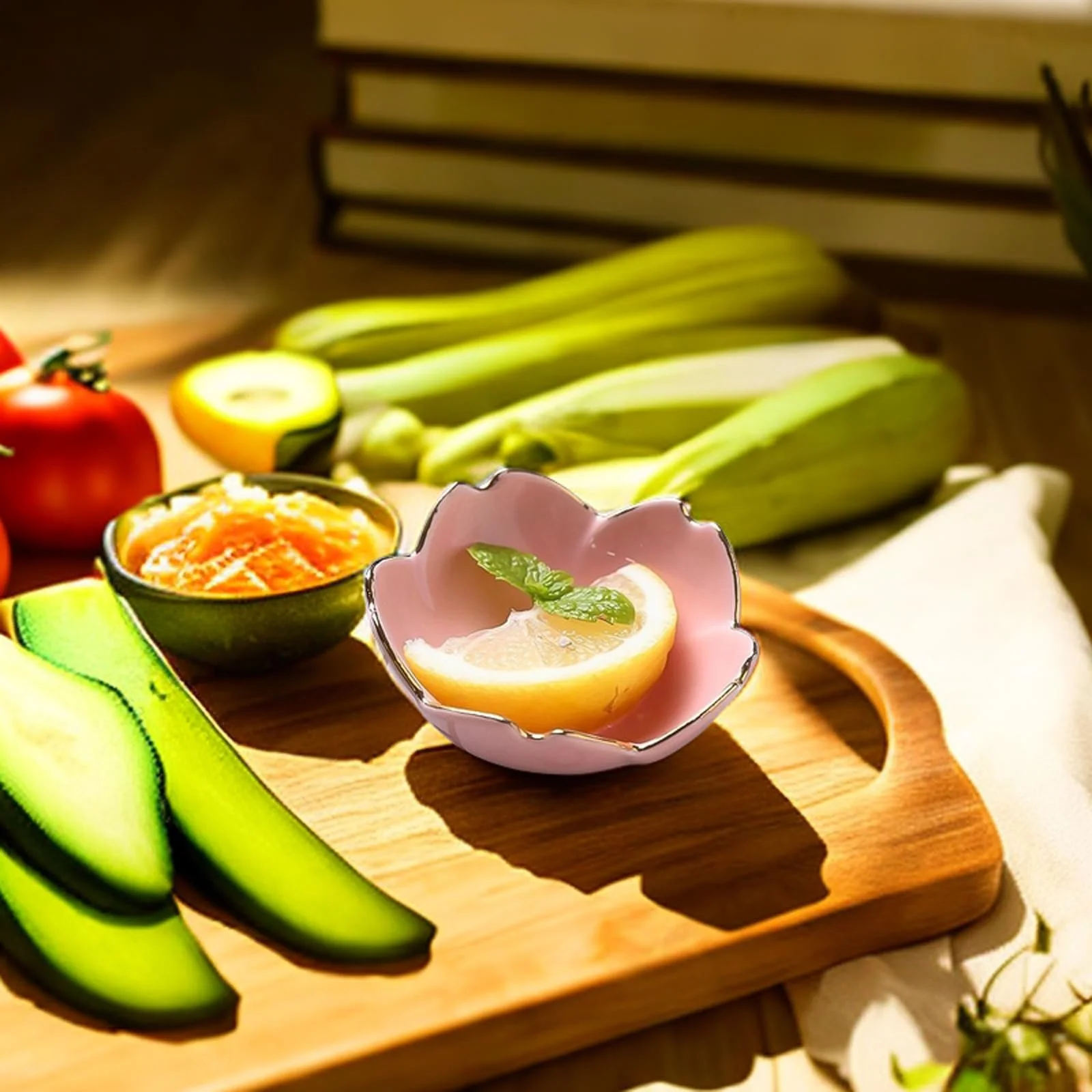 Миска Winlauyet Керамическая Набор Мини-мисок в форме сакуры 4 шт. Различные цвета, фото №7