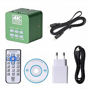Камера для цифрового микроскопа 4K 2160P USB HD-MI, промышленная лабораторная камера с ручным управлением, видеорегистратор, CMOS IMX334 сенсор DC 12V, 3840 x 2160 пикселей 2.0μmx2.0μm EU 220V - Фото 1