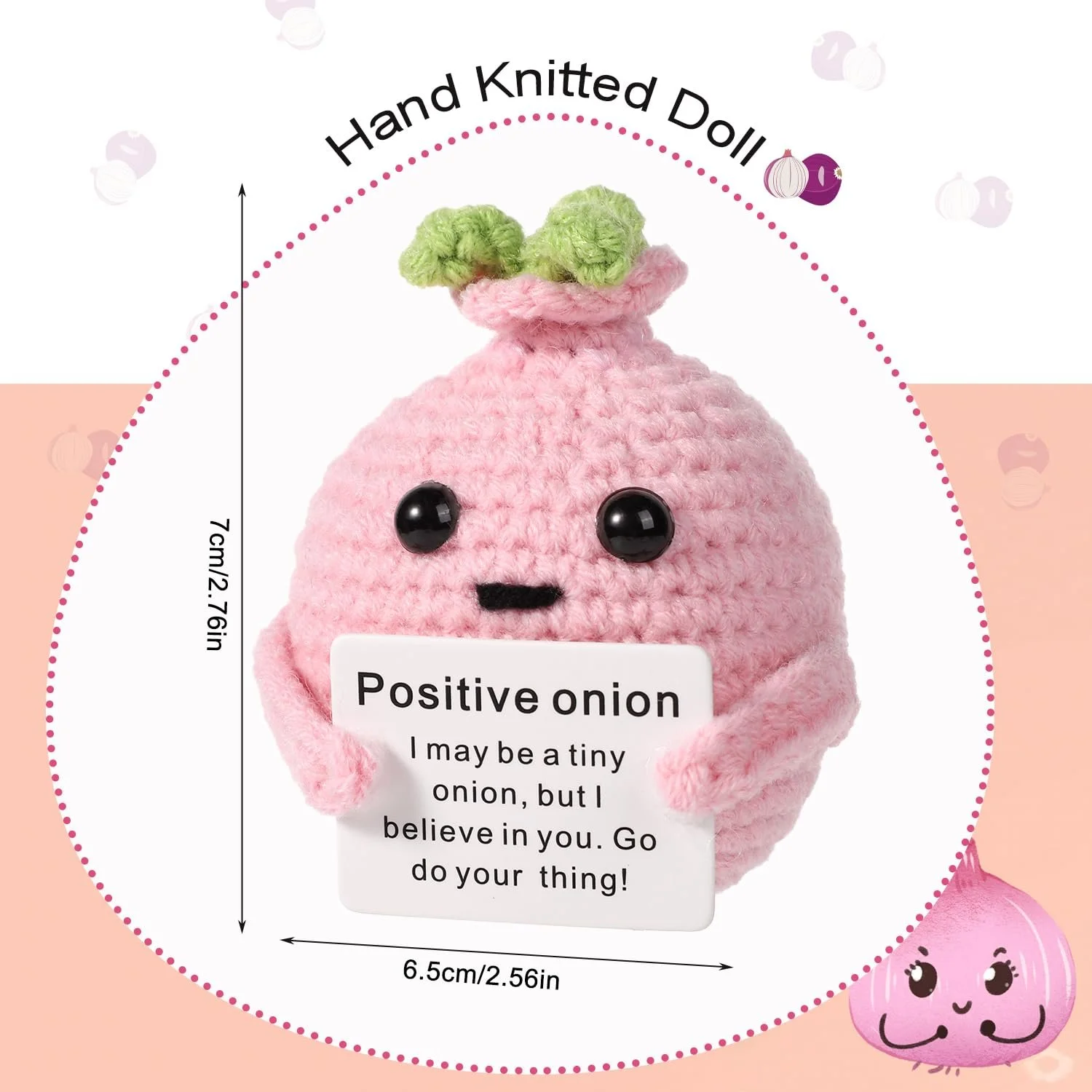 Игрушка NQEUEPN Funny Positive Onion вязаная, фото №2